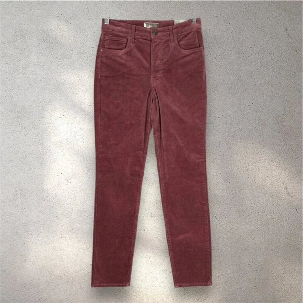 KUT From The Kloth Rachael Fab Ab Mom Jean Womens 00 Burgundy Corduroy High Rise
